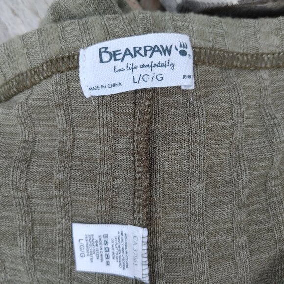BEARPAW SAGE GREEN Leggings/Base Layer Women's Size Large Ankle Detail - Picture 2 of 5